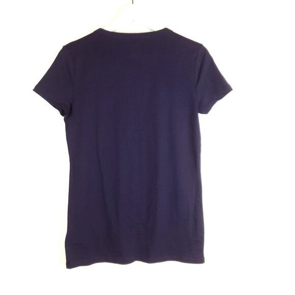 GAP small Navy blue crewneck t-shirt White Eyelet GAP spellout short sleeves - Picture 2 of 6